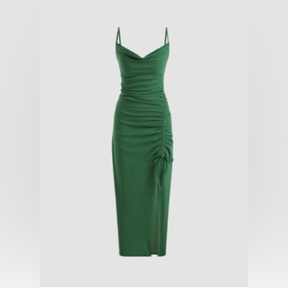 Long green evening dress